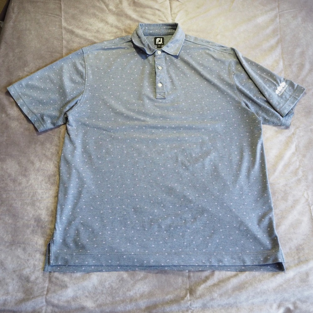 FootJoy Mens XL Lisle Short Sleeve Golf Polo Shirt Blue All Over Floral Print